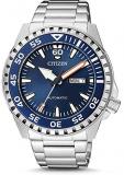 Citizen Men's Automatic Watch with Stainless Steel Strap, Silver, 20 (Model: NH8389-88LE)