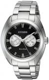 Citizen Men's Dress Japanese-Quartz Watch with Stainless-Steel Strap, Silver, 22 (Model: BU4010-56E)