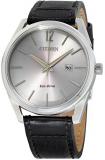 Citizen CTO Silver Dial Leather Strap Men's Watch BM7410-01A