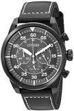Citizen Men's Eco-Drive Stainless Steel Quartz Leather Calfskin Strap, Black, 22 Casual Watch (Model: CA4215-21H)
