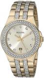 Bulova Men's 98B174 Swarovski Crystal Gold Tone Watch
