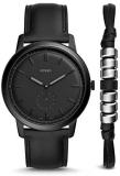 Fossil Mens Analogue Quartz Watch with Leather Strap FS5500SET