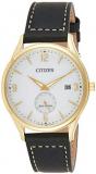 Citizen Men's Eco-Drive Stainless Steel Quartz Leather Calfskin Strap, Black, 20 Casual Watch (Model: BV1112-05A)