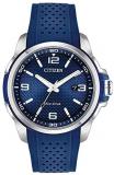 Citizen Men's Drive Stainless Steel Quartz Rubber Strap, Blue, 23 Casual Watch (Model: AW1158-05L)