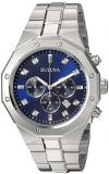 Bulova Men's Analog-Quartz Watch with Stainless-Steel Strap, Silver, 24 (Model: ...