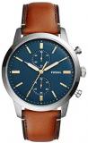 Fossil Men Townsman Stainless Steel and Leather Casual Quartz Watch