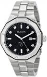 Bulova Men's Silver Diamond Dial Watch 98D103