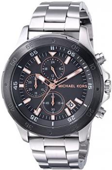 Michael Kors Men's Analog-Quartz Watch with Stainless-Steel Strap, Silver, 22 (Model: MK8569)