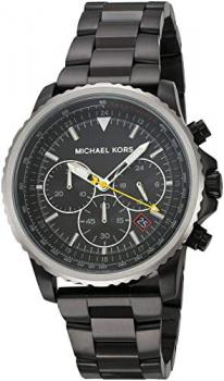 Michael Kors Men's Theroux Analog-Quartz Watch with Stainless-Steel-Plated Strap, Black, 18 (Model: MK8643)