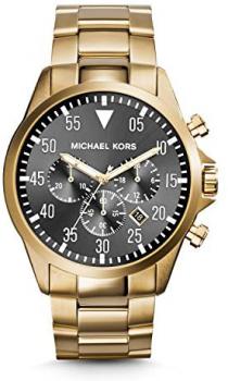 Michael Kors Gage Chronograph Black Dial Gold-Tone Mens Watch MK8361
