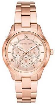 Michael Kors Women's Runway Quartz Watch with Stainless-Steel-Plated Strap, Gold