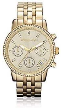 NEW WOMENS MICHAEL KORS (MK5698) GOLD RUNWAY CHRONOGRAPH STAINLESS STEEL WATCH