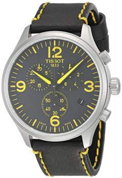 Tissot Chrono XL Tour de France 2018 Black Yellow Leather Watch T1166171605701