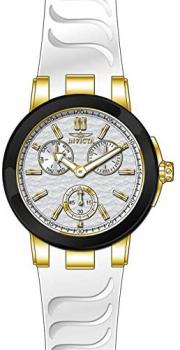 Invicta Women's 22205 Ceramics Quartz Chronograph Silver Dial Watch, White
