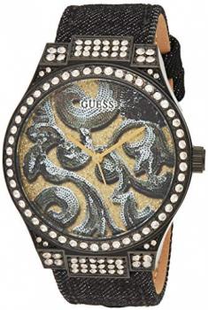 Guess Baroque Womens Analog Quartz Watch with Synthetic Leather Bracelet W0844L1