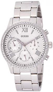 Guess Women's Year-Round Quartz Watch with Stainless Steel Strap, Silver, 20 (Model: W1069L1)