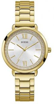 Guess Ladies posh Womens Analog Quartz Watch with Stainless Steel Gold Plated Bracelet W1231L2