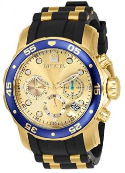 Invicta 17881 Mens Pro Diver Quartz Multifunction Gold Dial Watch with Gold &amp; Black Tone