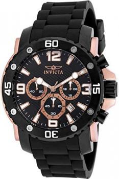 INVICTA Pro Diver Men 48mm Stainless Steel Rose Gold + Black + Stainless Steel Black dial VD53 Quartz