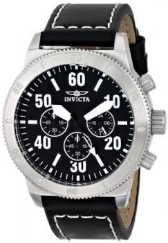 Invicta Men's 16753 "Specialty" Stainless Steel Watch with Black Leather Band