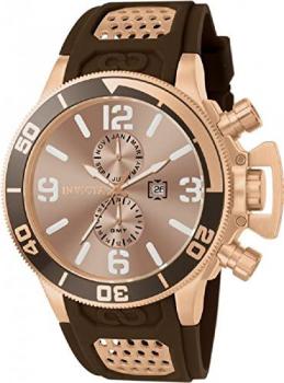 Invicta Men's 80312 Corduba Gold Dial Brown Polyurethane Watch