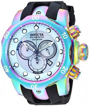Invicta Men's Venom Stainless Steel Quartz Silicone Strap, Black, 24 Casual Watch (Model: 24062)