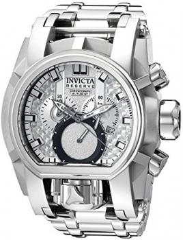 Invicta Men's Reserve Quartz Watch with Stainless-Steel Strap, Silver, 34 (Model: 25208)