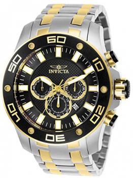 Invicta Men's Pro Diver Quartz Watch with Stainless Steel Strap, Two Tone, 30 (Model: 26081)