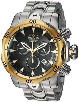 Invicta Men's Venom Quartz Watch with Stainless Steel Strap, Silver, 26.3 (Model: 29645)
