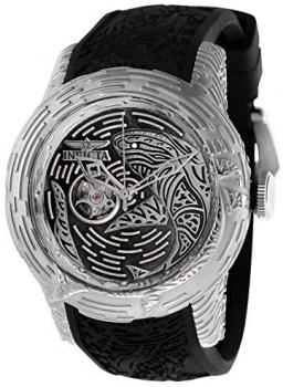 Invicta Men's S1 Rally Stainless Steel Automatic-self-Wind Watch with Silicone Strap, Black, 26 (Model: 26425)