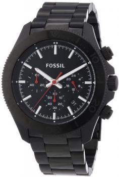 Fossil Retro Traveler Chronograph Black Dial Black-Plated Mens Watch CH2863