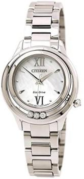 Citizen Women's 33mm Eco-Drive Sunrise Diamond Accent Stainless Steel Watch