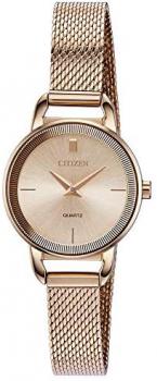 Citizen Women's Japanese-Quartz Stainless-Steel Strap, Rose Gold, 10 Casual Watch (Model: EZ7003-51X)