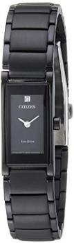 Citizen Women's Eco-Drive Japanese-Quartz Stainless-Steel Strap, Black, 14 Casual Watch (Model: EG7055-51E)