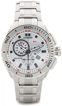 Citizen Men's AT0960-52A Silver Stainless-Steel Quartz Watch with White Dial