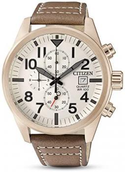 Citizen Men's AN3623-02A Gold Leather Japanese Quartz Diving Watch