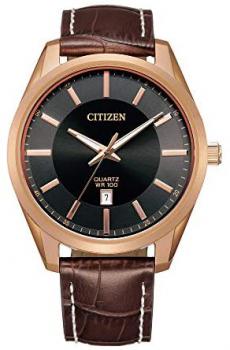 Citizen Men's Stainless Steel Quartz Leather Calfskin Strap, Brown, 20 Casual Watch (Model: BI1033-04E)