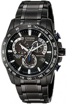 Citizen Eco-Drive Men's AT4007-54E Perpetual Chrono A-T Black Ion Plated Stainless Steel Watch