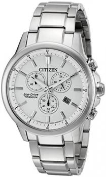 Citizen Eco-Drive Men's 'Titanium' Quartz Casual Watch, Color: Silver-Toned (Model: AT2340-56A)