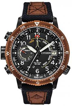 Citizen Promaster Altichron BN5055-05E Mens Black Cordura Band Khaki Quartz Dial Watch