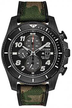 Men's Citizen Eco-Drive Promaster Tough Camoflauge Nylon Strap Watch CA0727-12E
