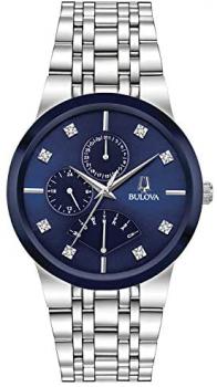 Bulova Men's Multi-Function 3-Hand Quartz Watch with Diamond Dial, Edge to Edge Crystal