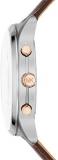 Michael Kors Men's Sutter Stainless Steel Quartz Watch with Leather Strap, Brown, 20 (Model: MK8722)