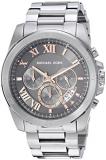 Michael Kors Men's Brecken Analog-Quartz Watch with Stainless-Steel Strap, Silver, 23.5 (Model: MK8609)