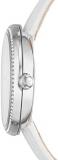 Michael Kors Women's Courtney Stainless Steel Analog-Quartz Watch with Leather Calfskin Strap, White, 18 (Model: MK2716)