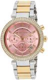 Michael Kors Parker Pink Dial Two Tone SS Quartz Chrono Ladies Watch MK6140