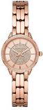 Michael Kors Allie Three-Hand Stainless Steel Watch with Glitz Topring