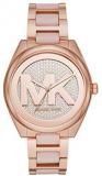 Michael Kors Women's Janelle Three-Hand Rose Gold-Tone Stainless Steel Watch MK7089