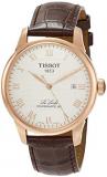 Tissot Powermatic Mens Rose Tone Brown Leather Watch T0064073603300