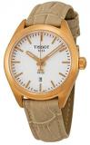 Tissot PR 100 White Dial SS Leather Quartz Ladies Watch T1012103603100